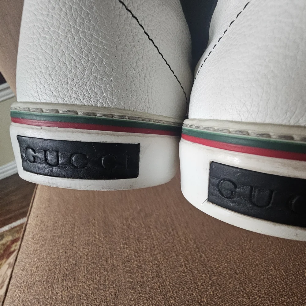 Gucci GG Monogram High-Top Leather Sneakers Size 14 - Picture 12 of 15